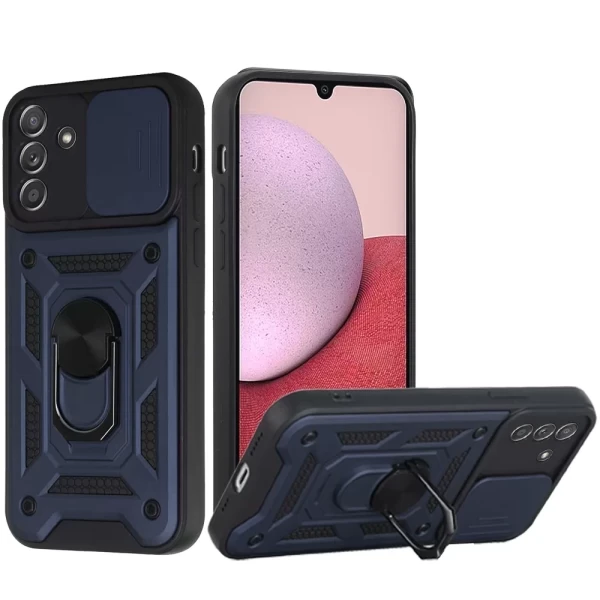 Hybrid ARMOR WITH RING STAND CASE WITH CAM SLIDE - DARK BLUE GALAXY A14 5G