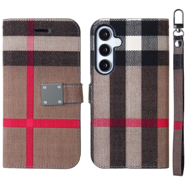 PRESTIGE WALLET - BROWN/PINK (A3) GALAXY S25 PLUS