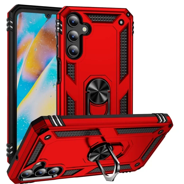 Hybrid ARMOR WITH RING STAND CASE - RED Galaxy A26 5G