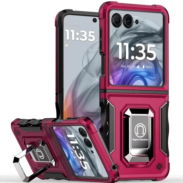 OPTIMUM Brush Magnetic Ring Stand Hybrid Case - HOT PINK MOTO RAZR 2024