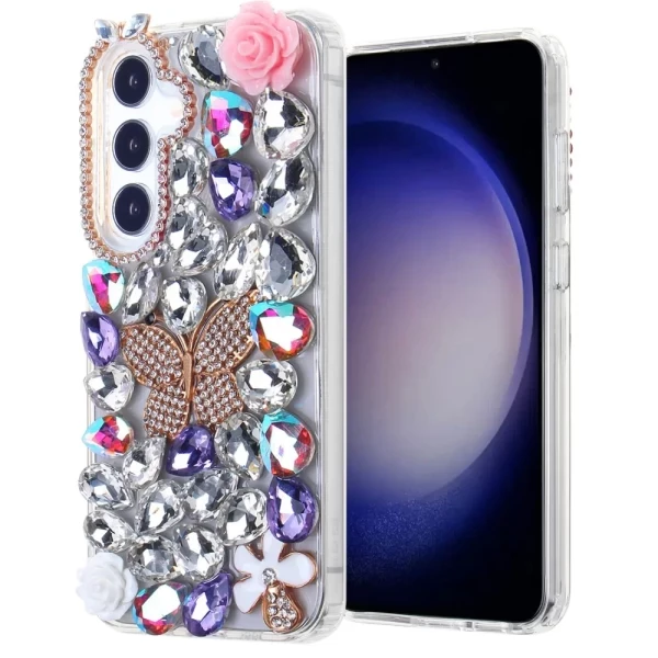 LUXOTIK FLORAL BUTTERFLY - WHITE (C6)  GALAXY S25 PLUS