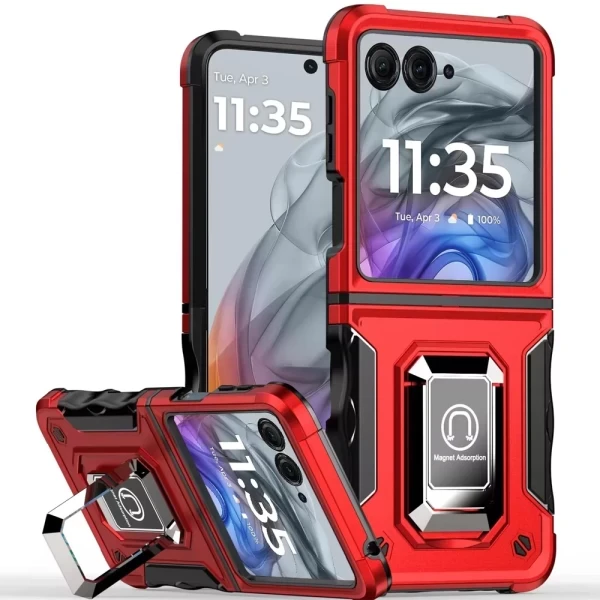 OPTIMUM Magnetic Ring Stand Hybrid Case - RED MOTO RAZR 2024