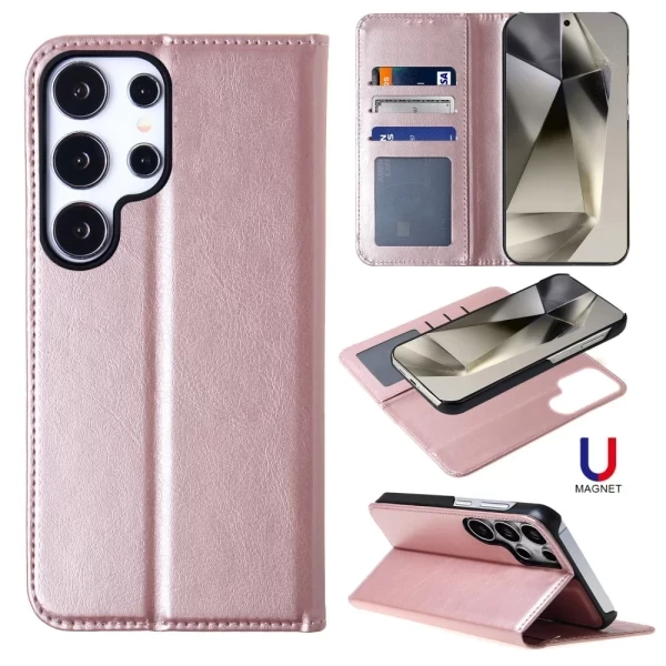 CONVEYOR LEATHER MAGNETIC WALLET - ROSE GOLD  GALAXY S25 ULTRA