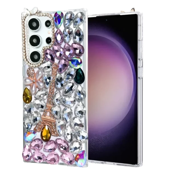 LUXOTIK FLORAL EIFFEL TOWER - PINK ROSE (C8)  GALAXY S25 ULTRA