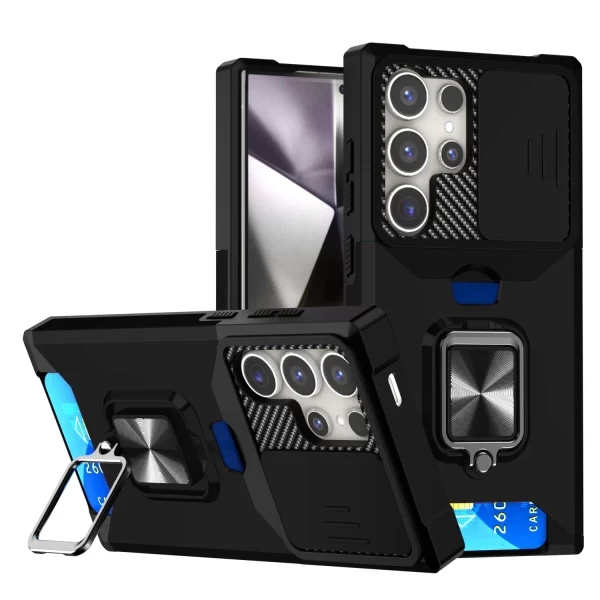 ALLOY CC LENS ARMOR RINGSTAND -  BLACK  GALAXY S25 ULTRA