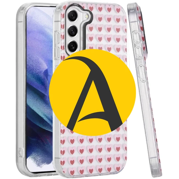 Double Layer Design IMD TPU Case - Mirror With Hearts  GALAXY S21