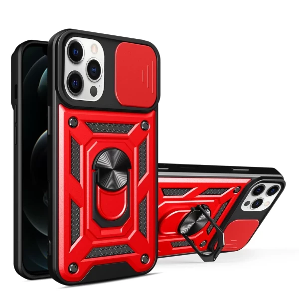 Armor Cam Slide Magsafe Stand - RED  IPHONE 12 / 12 PRO