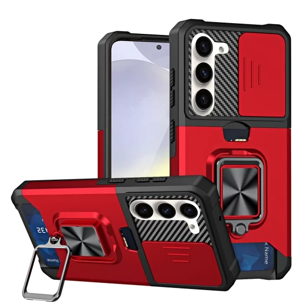 ALLOY CC LENS ARMOR RINGSTAND - RED  GALAXY S25 PLUS