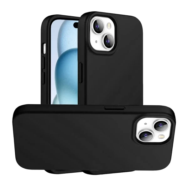 IPHONE 15 LIQUID SILICONE CASE (NO LOGO) - BLACK  IPHONE 15