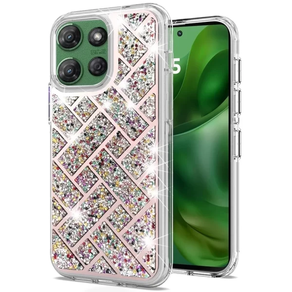 Bling Diamond Hybrid Case - MULTI COLOR/ ROSE GOLD (C)  MOTO G POWER 5G 2025