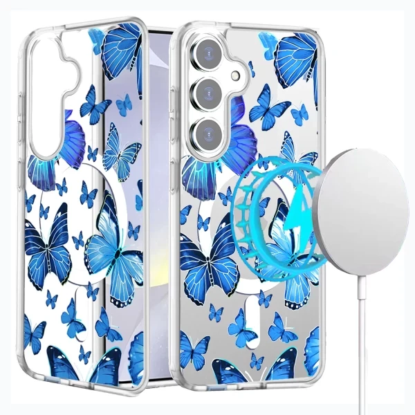 AMUSE MAGSAFE CLEAR - BLUE BUTTERFLIES  GALAXY S25