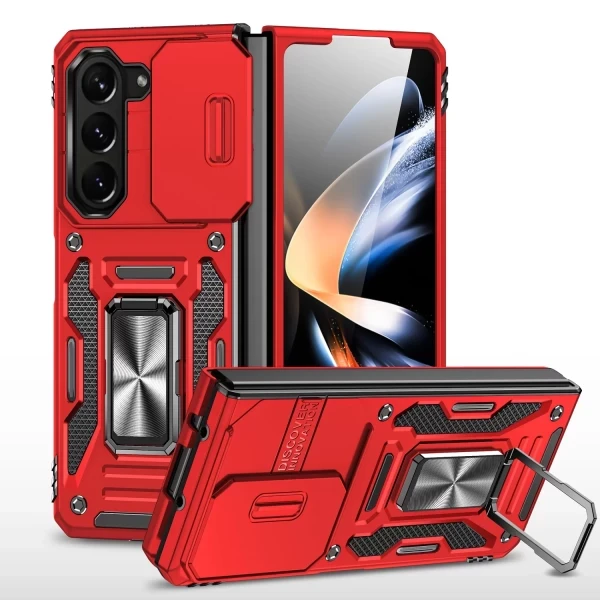 Hybrid ARMOR WITH RING STAND CASE WITH CAM SLIDE - RED  GALAXY S20 ULTRA (6.9 INC)