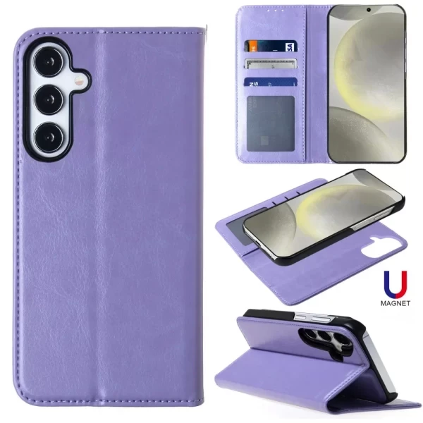 CONVEYOR LEATHER MAGNETIC WALLET - PURPLE  GALAXY S25 PLUS