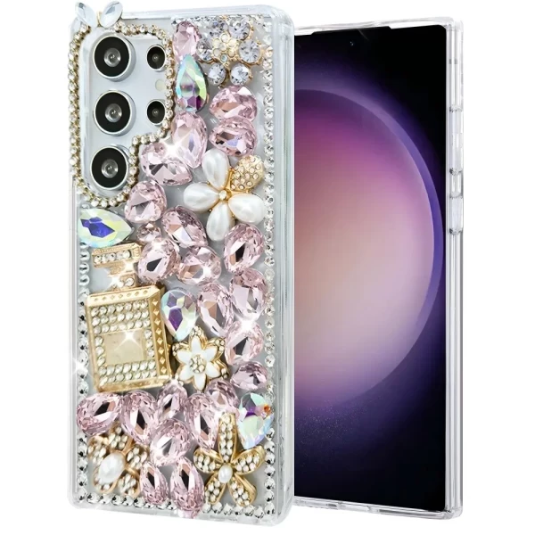 LUXOTIK FLORAL PERFUME - ROSE PINK (8)  GALAXY S25 ULTRA