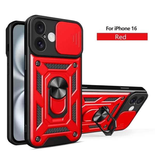 Armor Cam Slide Magsafe Stand - RED  IPHONE 16 PLUS