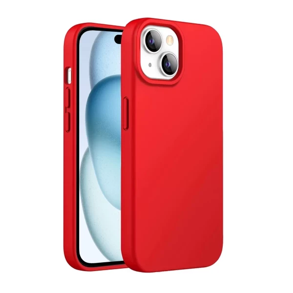IPHONE 15 LIQUID SILICONE CASE (NO LOGO) - RED