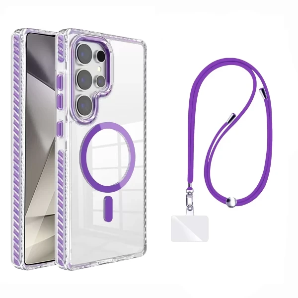Clear Magsafe Strap - PURPLE GALAXY S25 ULTRA
