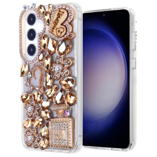 LUXOTIK FLORAL HEART - GOLD (C7)  GALAXY S25 PLUS