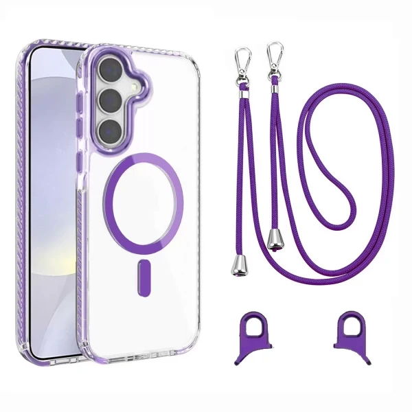 Clear Magsafe Strap - PURPLE GALAXY S25 PLUS