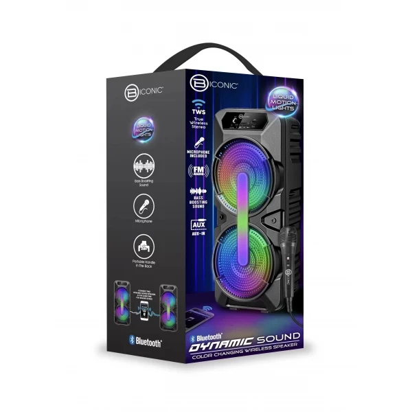 (BY) Biconic RGB Bluetooth Speaker WITH MIC FM/20W (BC-AU-BS-245-BK) - BLACK  ALL MODEL