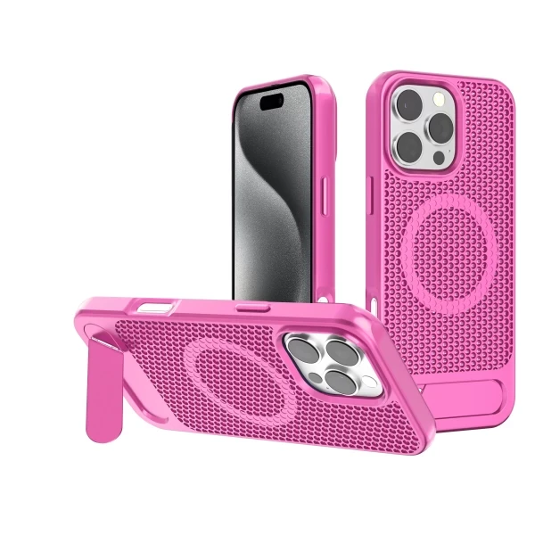 Arlo Carbon Magsafe Kickstand case - Hot Pink  IPHONE 15 PRO MAX